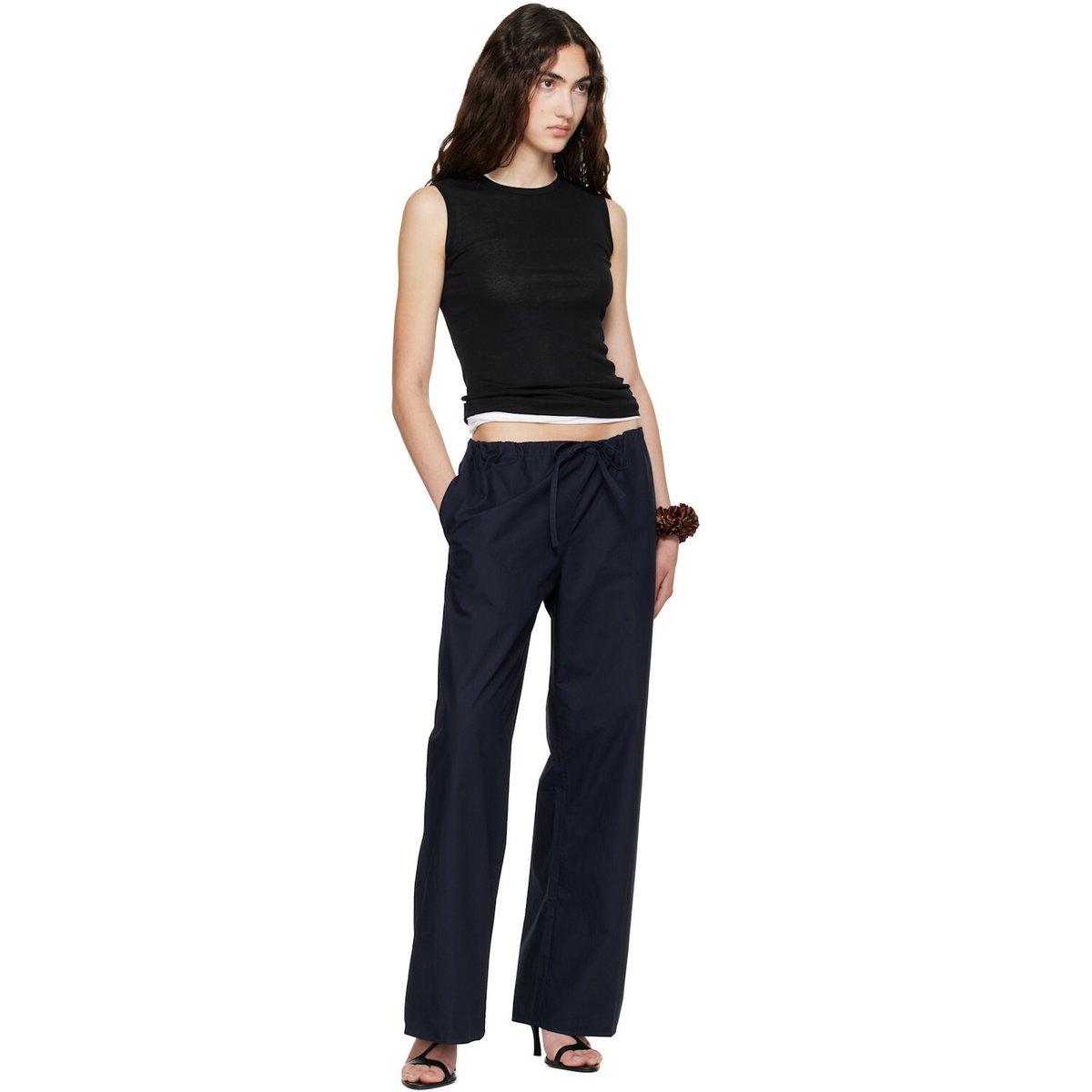 FLORE FLORE Navy Josephine Lengthened Trousers