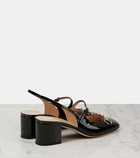 Gucci Horsebit 55 patent leather slingback pumps