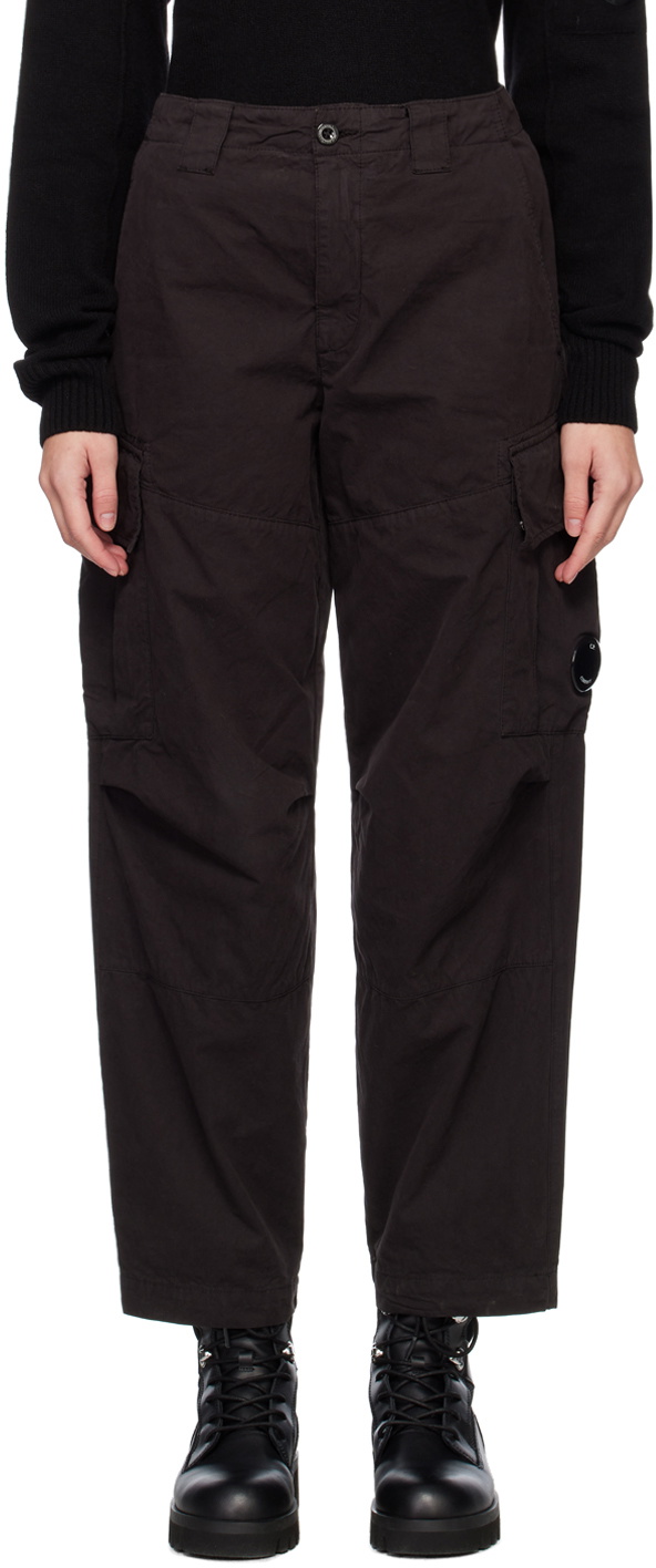 C.P. Company Black Microreps Loose Fit Trousers