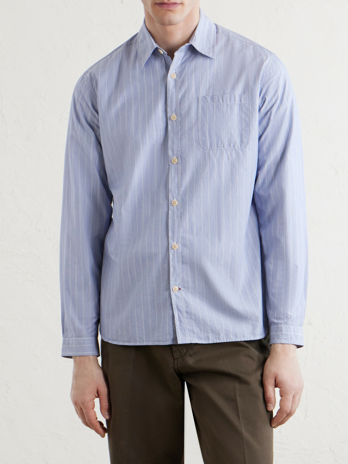 Oliver Spencer - New York Special Striped Cotton-Poplin Shirt - Blue
