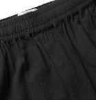 Folk - Assembly Cropped Crinkled-Cotton Trousers - Black