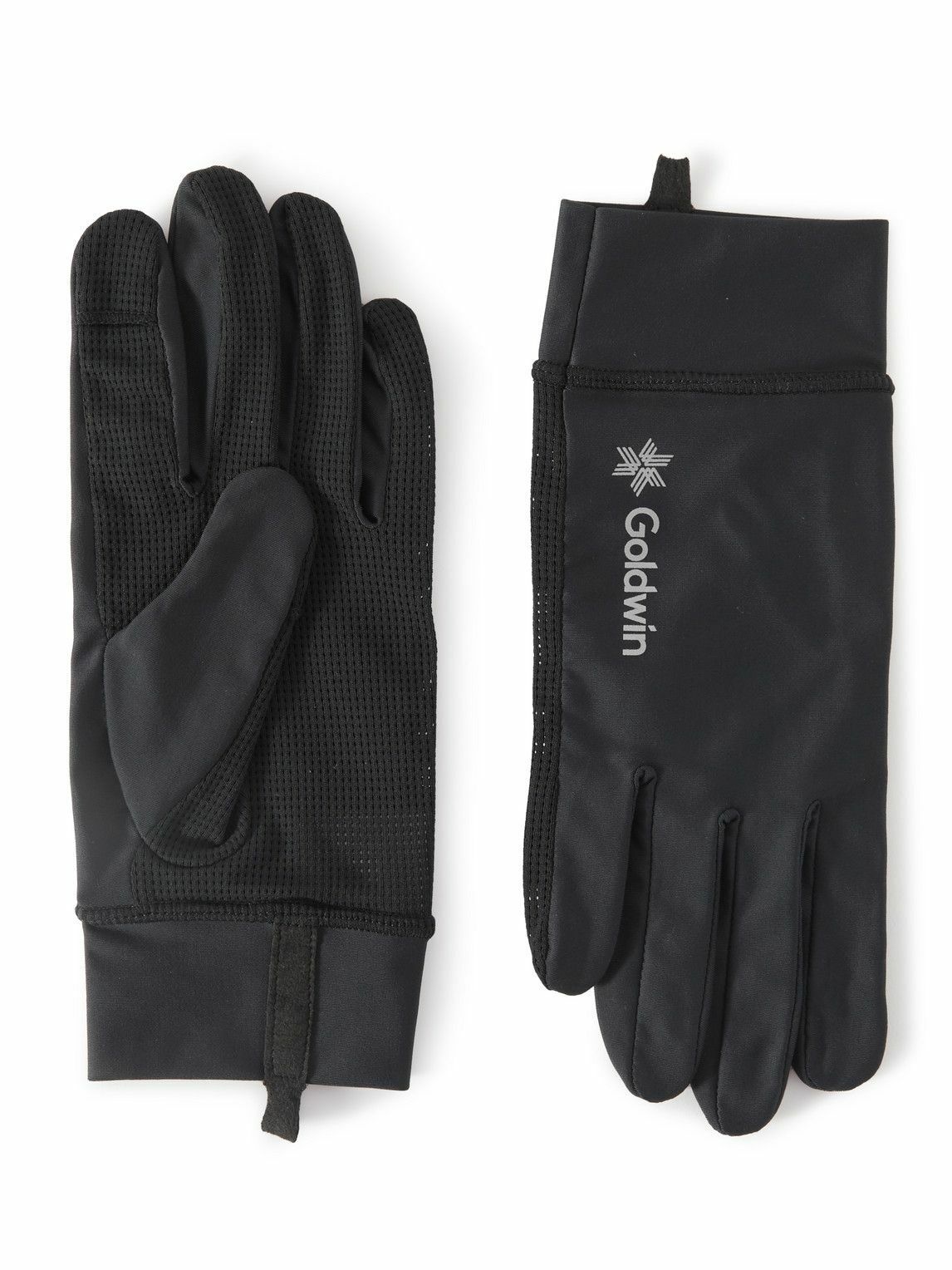 Photo: Goldwin - Logo-Print Stretch-Jersey and Mesh Gloves - Black