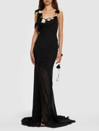 VICTORIA BECKHAM Lvr Exclusive Silk Chiffon Long Dress