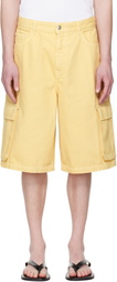 Maison Kitsuné Yellow Workwear Denim Cargo Shorts