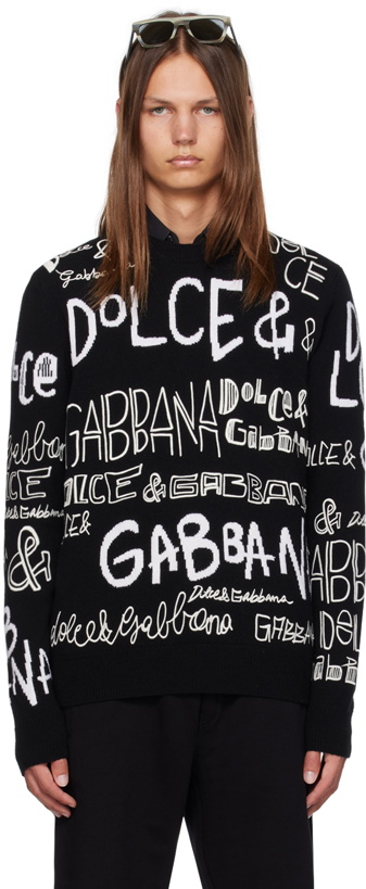 Photo: Dolce & Gabbana Black Allover Sweater