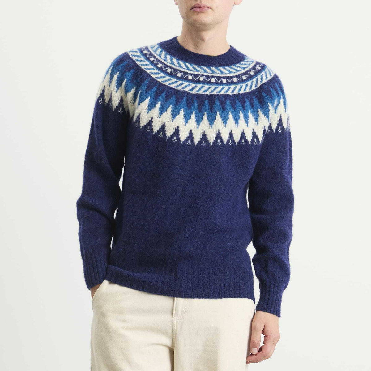 Howlin by Morrison Men's Howlin' Magician In The Mountain Fair Isle Jumper in Magic Blue