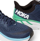 Hoka One One - Clifton 7 Rubber-Trimmed Mesh Running Sneakers - Blue