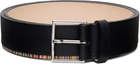 Paul Smith Black 'Signature Stripe' Edge Leather Belt