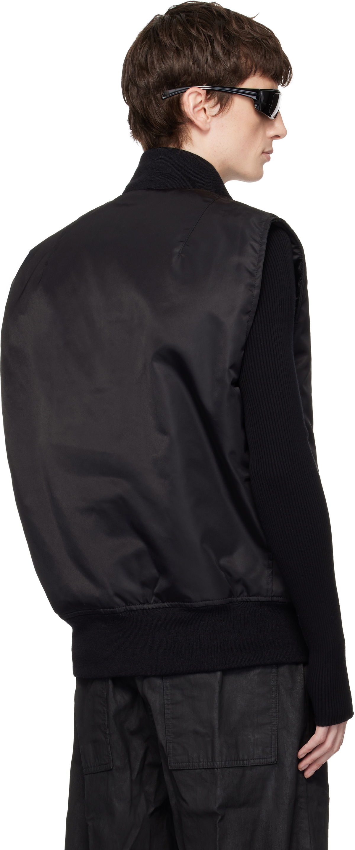 Rick Owens DRKSHDW Black Temple SL Tankers Bomber Vest