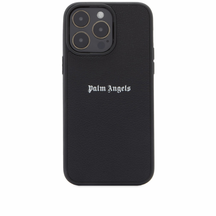 Photo: Palm Angels Men's Logo iPhone 14 Pro Max Case in Black