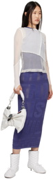 Maisie Wilen Blue Semi-Sheer Midi Dress
