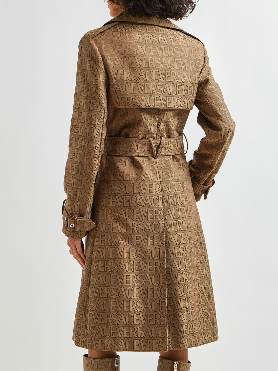 VERSACE - Monogram Canvas Trench Coat W/belt