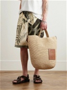 LOEWE - Paula’s Ibiza Large Logo-Debossed Leather-Trimmed Raffia Tote Bag