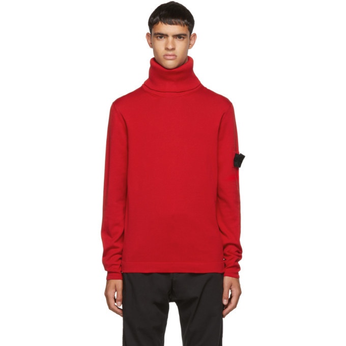 Photo: Stone Island Shadow Project Red Knit Turtleneck