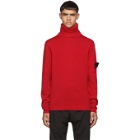 Stone Island Shadow Project Red Knit Turtleneck