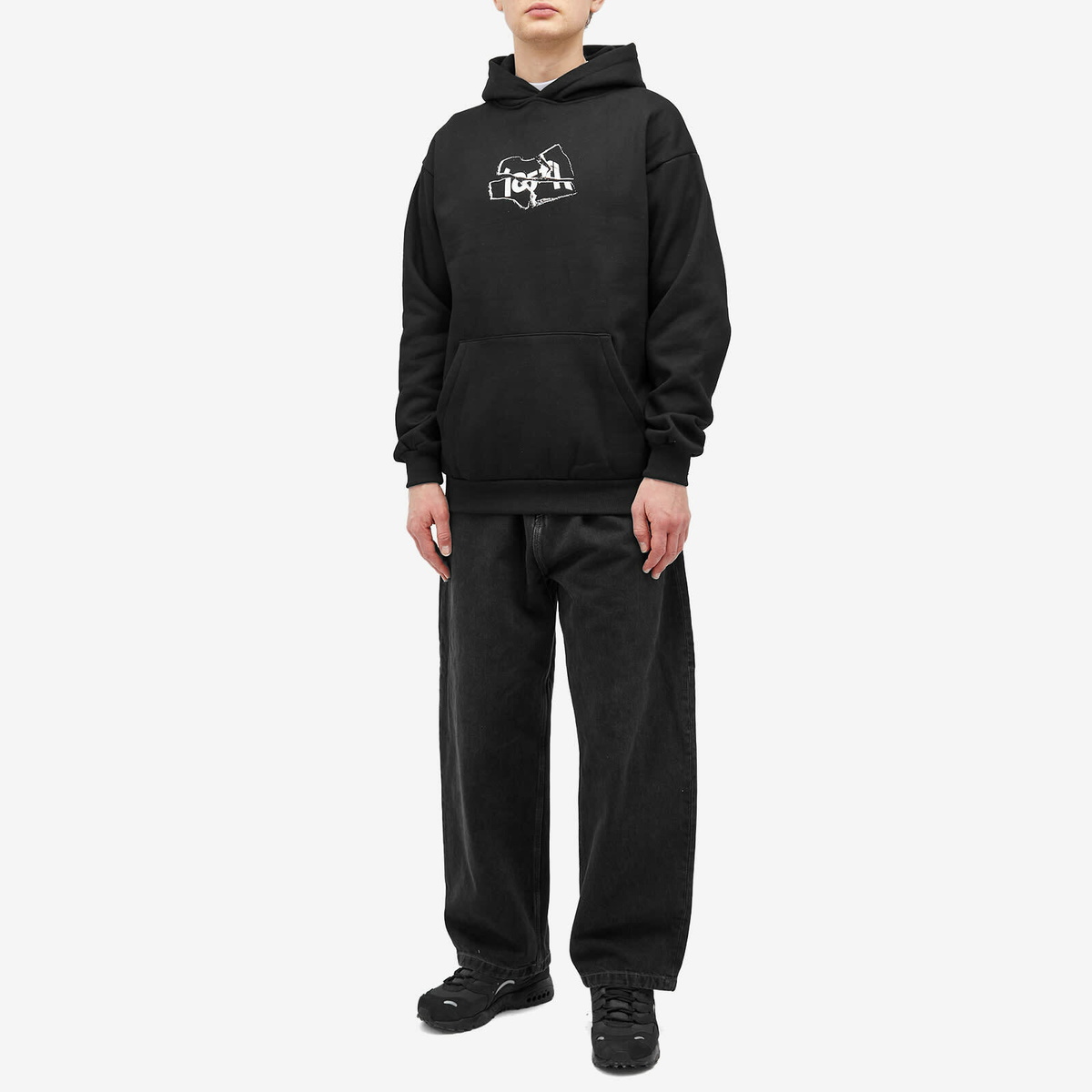 Lo-Fi Men's Broken Logo Hoodie in Black