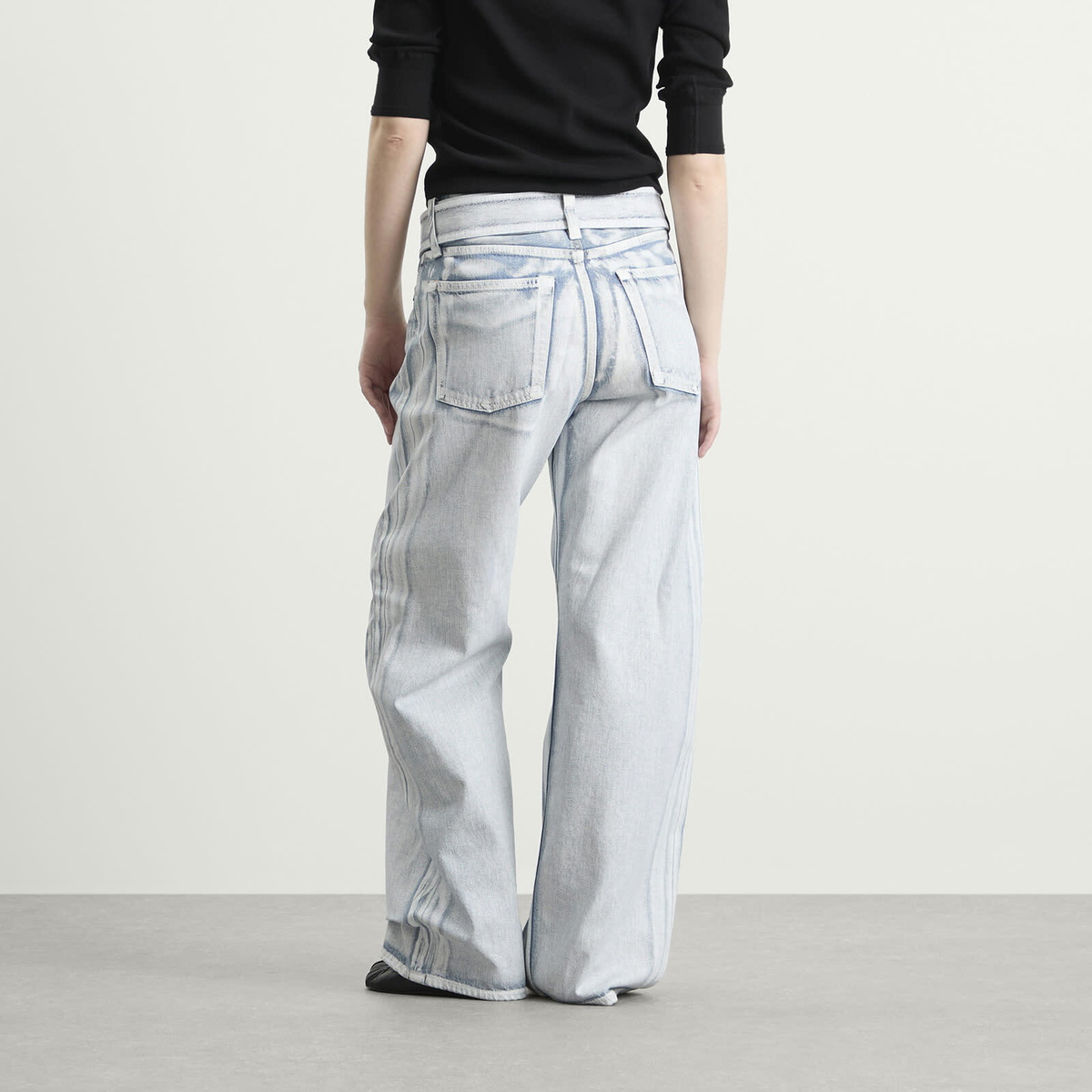 Acne Studios Women's Page Blue Shadow Belted Jeans in Blue/White