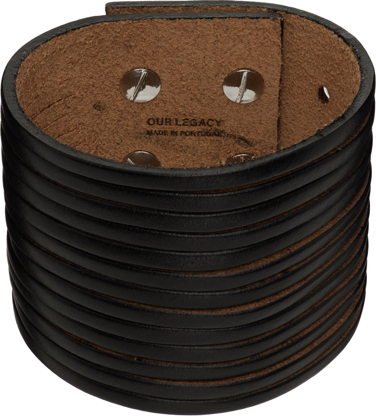 OUR LEGACY Burgundy Wave Leather Bracelet Our Legacy