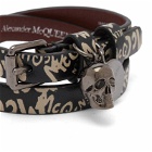 Alexander McQueen Men's Double Wrap Graffiti Bracelet in Black