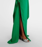 Taller Marmo Taylor belted one-shoulder crêpe cady kaftan