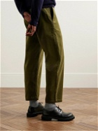 De Bonne Facture - Balloon Straight-Leg Cotton-Corduroy Trousers - Green