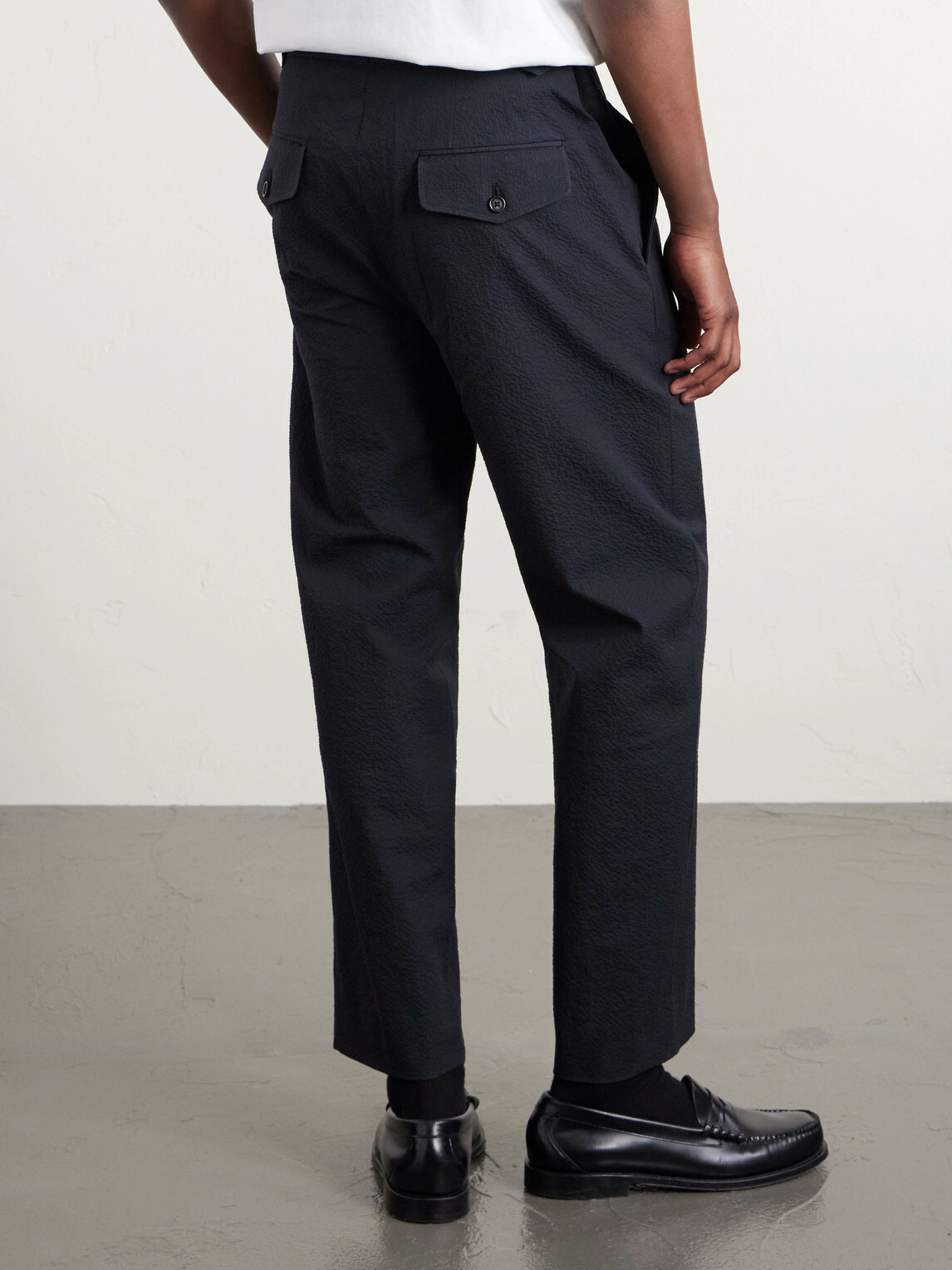 BODE - Straight-Leg Cotton-Blend Seersucker Trousers - Blue