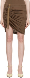 Helmut Lang Brown Wind Miniskirt