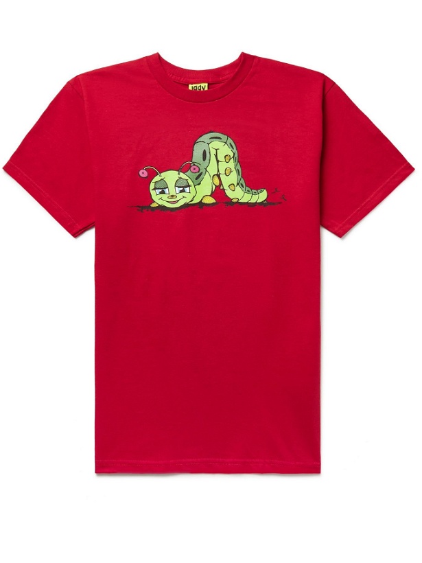 Photo: IGGY - Printed Cotton-Jersey T-Shirt - Red