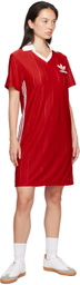 adidas Originals Red Adicolor 3-Stripes Pinstripe Minidress