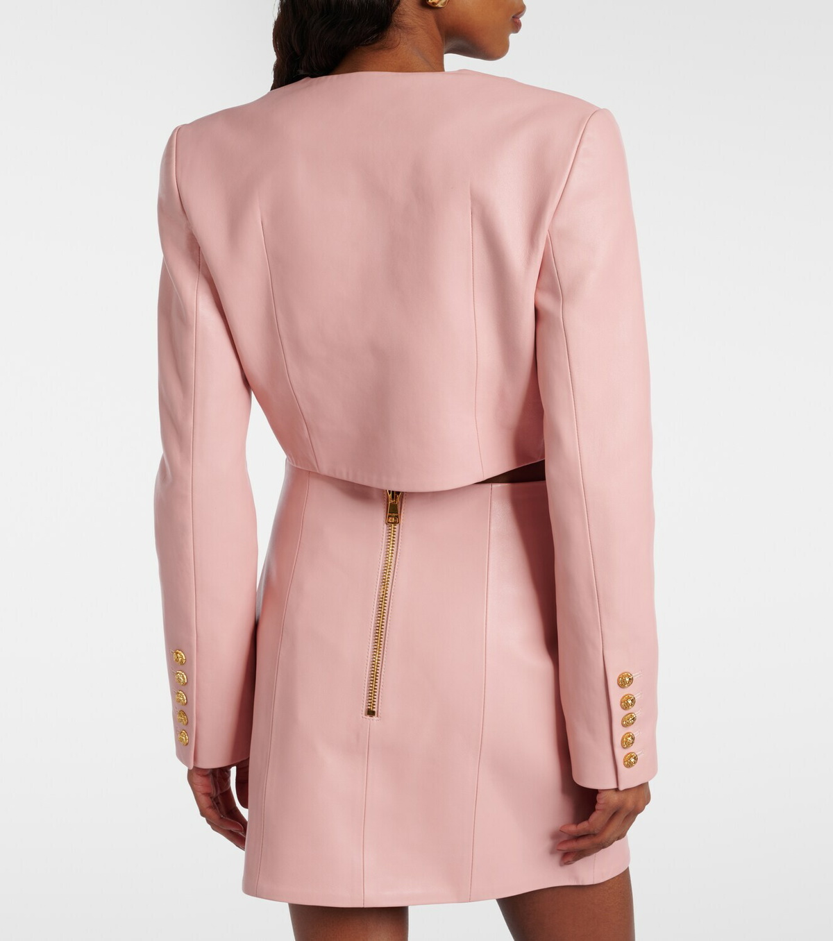Balmain Cropped leather jacket