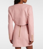 Balmain Cropped leather jacket