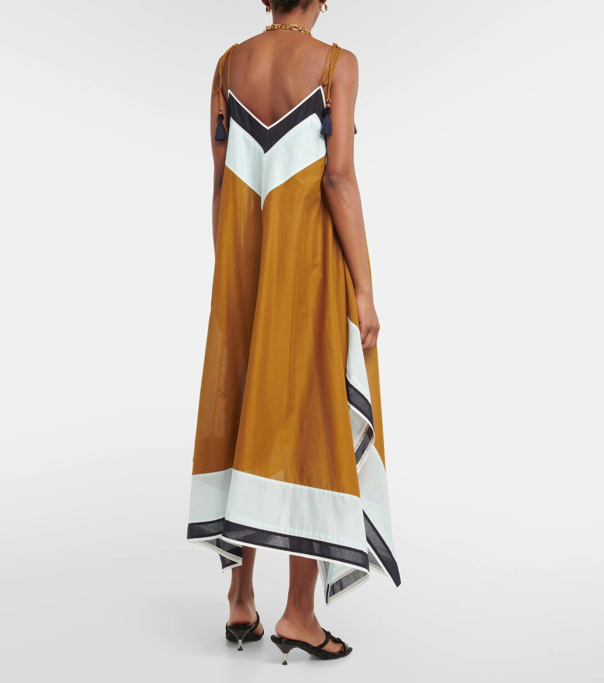 Tory Burch Colorblocked cotton maxi dress Tory Burch