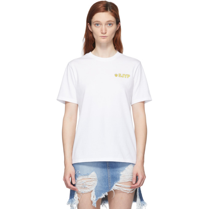 SJYP White Flame Logo T-Shirt SJYP