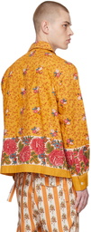 Bode Yellow Blooming Border Shirt