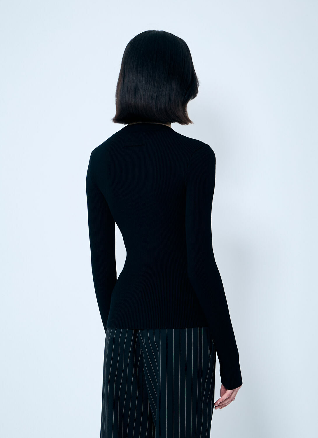 Jean Paul Gaultier Rib Sweater With Transparent Panels