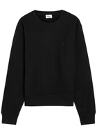 Saint Laurent Logo-embroidered Cotton Sweatshirt Black