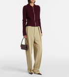Victoria Beckham Wool and cashmere-blend zip-up cardigan