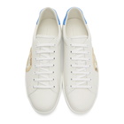 Gucci White and Blue New Ace Low-Top Sneakers