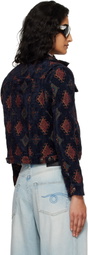 R13 Navy Relaxed Trucker Jacket