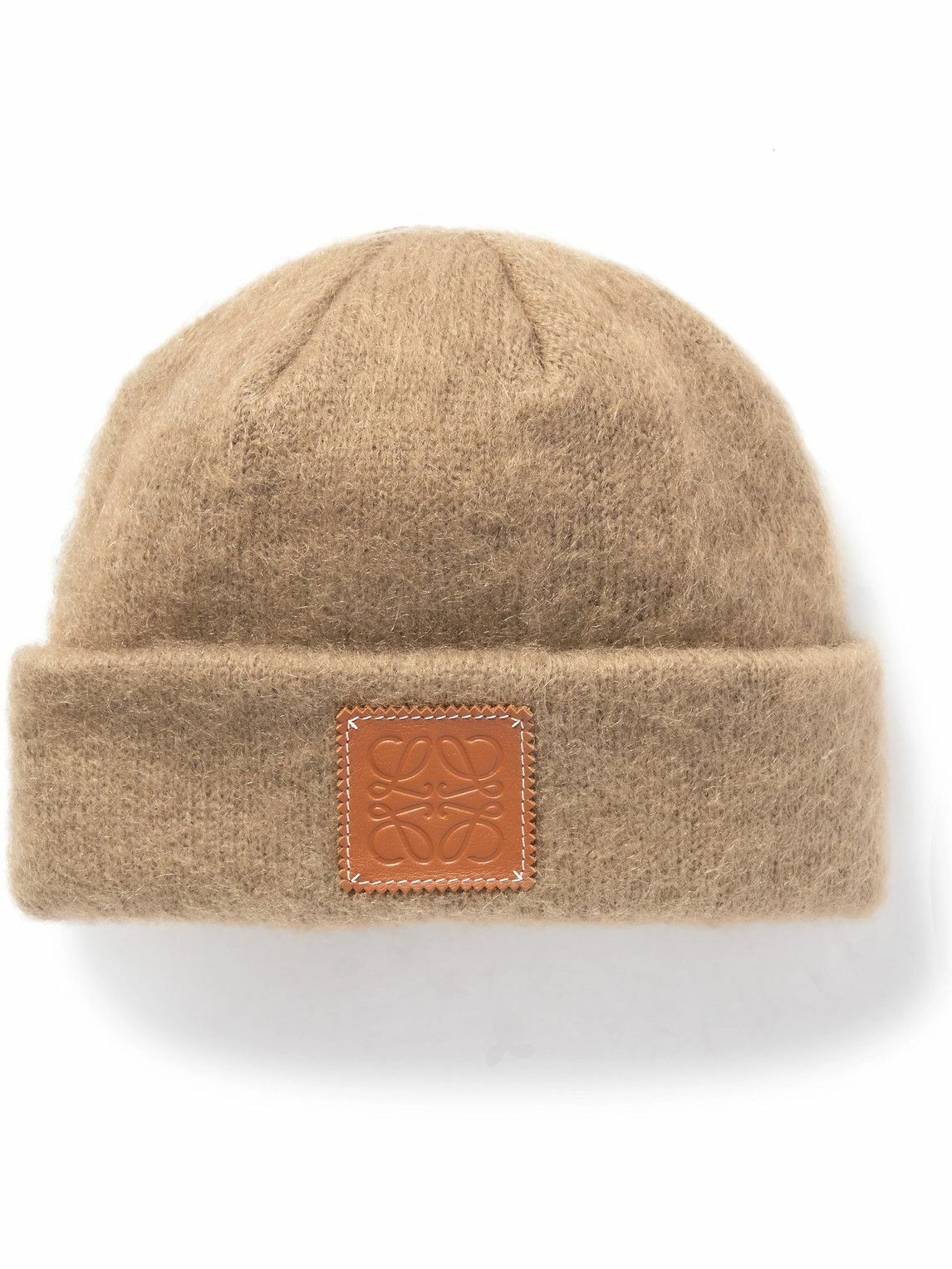 ハット Loewe Wool Beanie With Ribbed Texture Logo ribbed-knit wool-blend beanie in brown - Loewe | Mytheresa