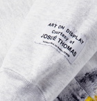 Gallery Dept. - Paint-Splattered Logo-Print Fleece-Back Cotton-Blend Jersey Hoodie - Gray