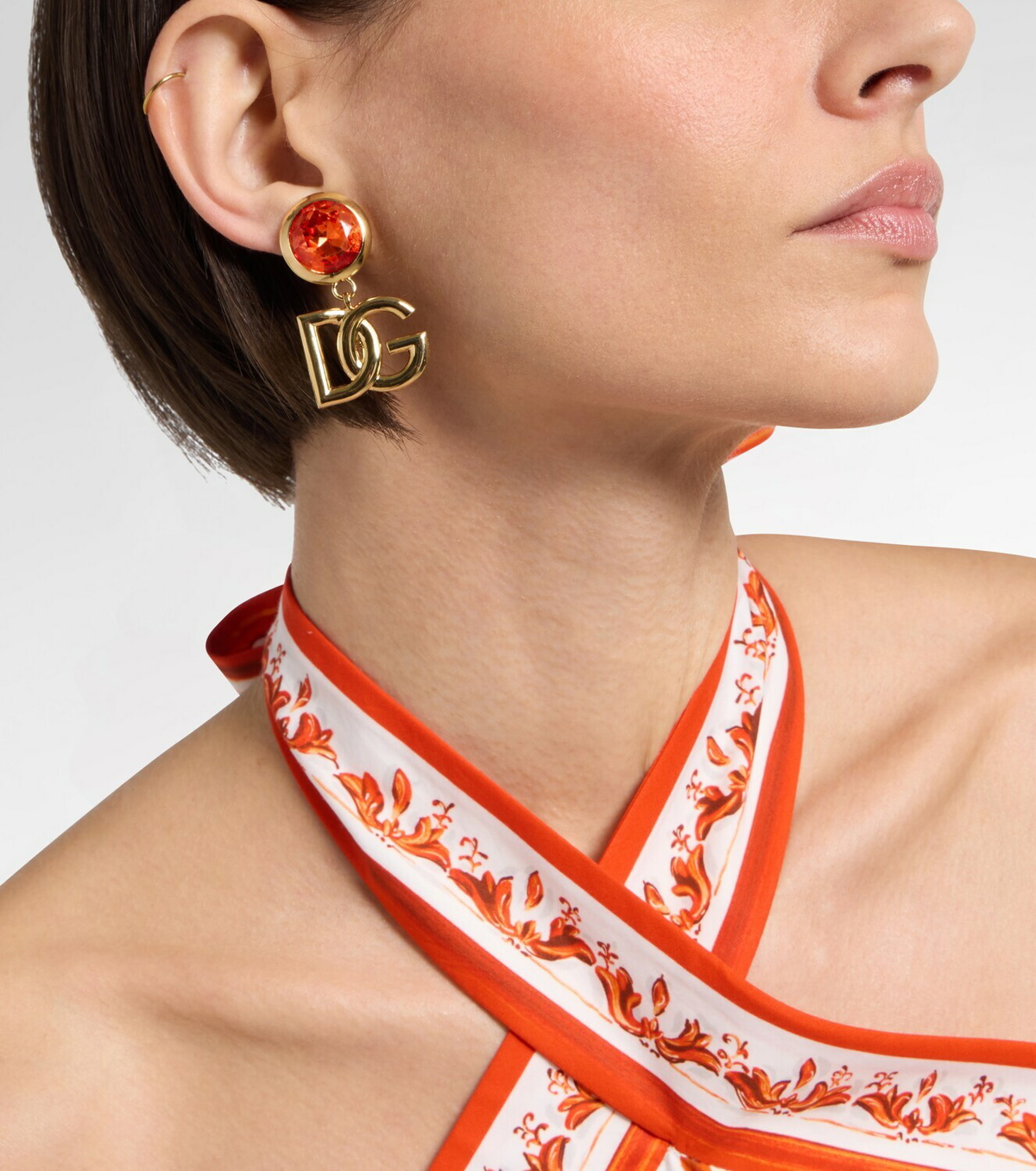 Dolce&Gabbana DG embellished clip-on earrings