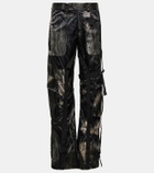 Louisa Ballou Printed low-rise straight cargo pants