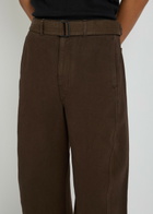 Lemaire Twisted Belted Denim Trousers Brown