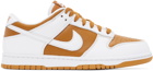 Nike White & Orange Dunk Low Sneakers