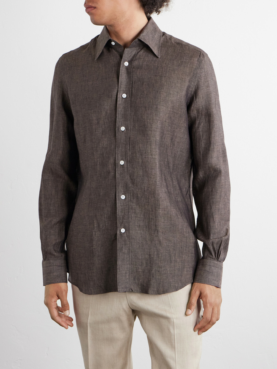 Thom Sweeney - Linen Shirt - Brown