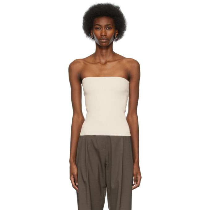 Arch The Off White Ribbed Tube Top Arch The