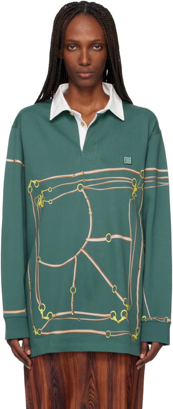Photo: Conner Ives Green Belt Printed Rugby Polo