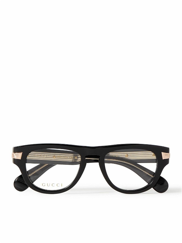 Photo: Gucci Eyewear - Round-Frame Acetate and Rose Gold-Tone Optical Glasses