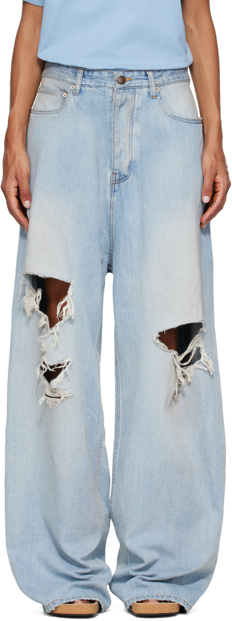 Balenciaga Double front effect denim pants Balenciaga